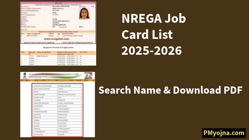 NREGA Job Card List 2025-2026 (State Wise)