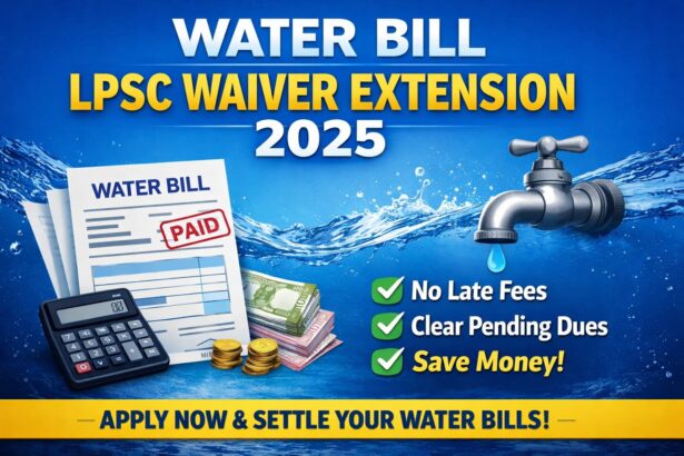 water bill late payment surcharge waiver, water bill penalty relief, water bill settlement scheme