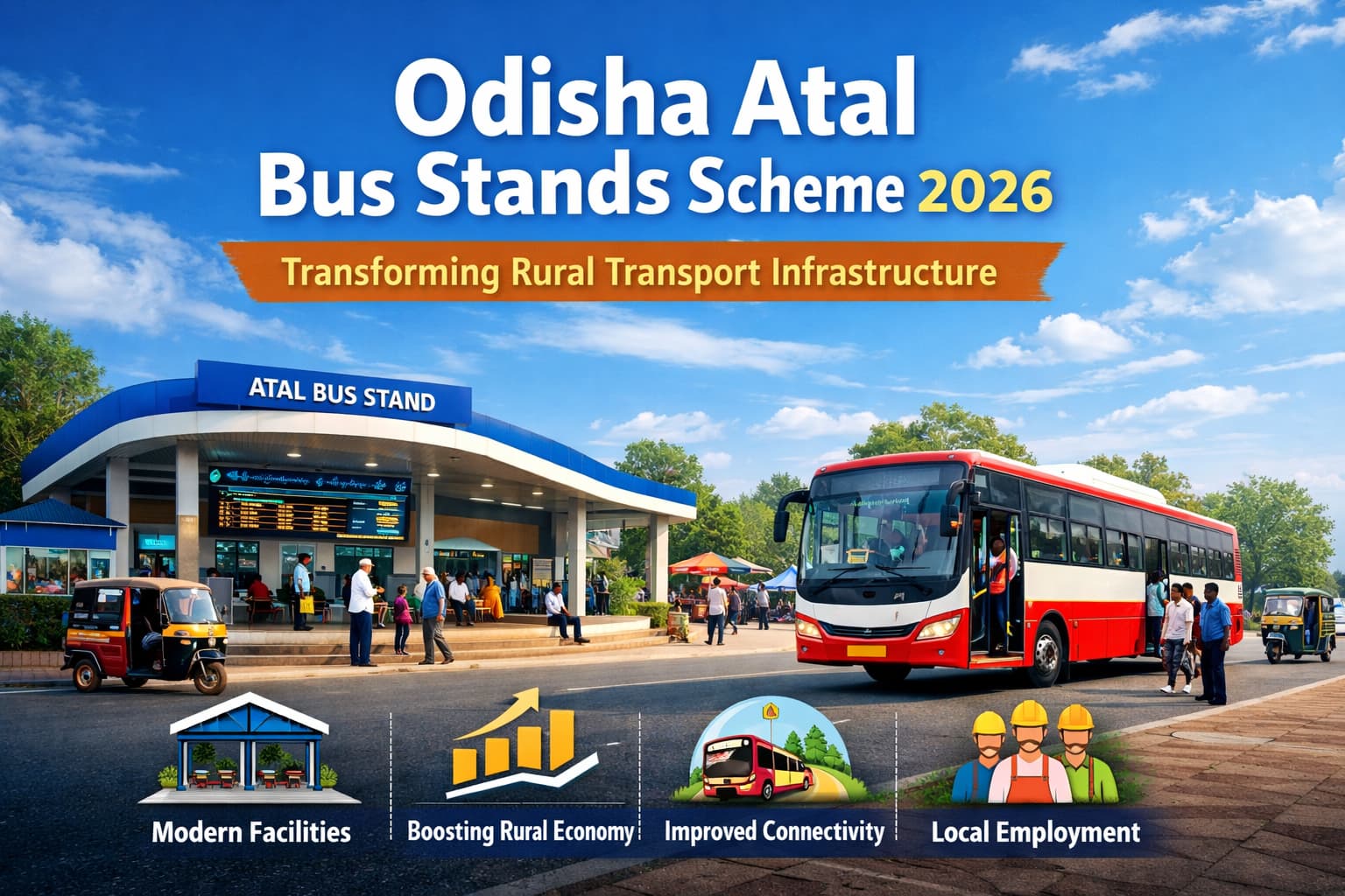 Atal Bus Stands Scheme Odisha Odisha bus stand development scheme Atal Bus Stands Scheme benefits Odisha rural transport scheme bus stand infrastructure Odisha Atal Bus Stand facilities Odisha Odisha government transport schemes